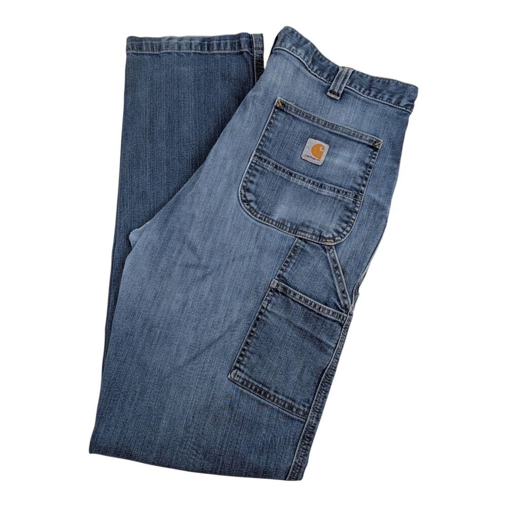 Carhartt Carpenter Jeans Men’s 36x36 Relaxed Fit Denim Blue Workwear distressed